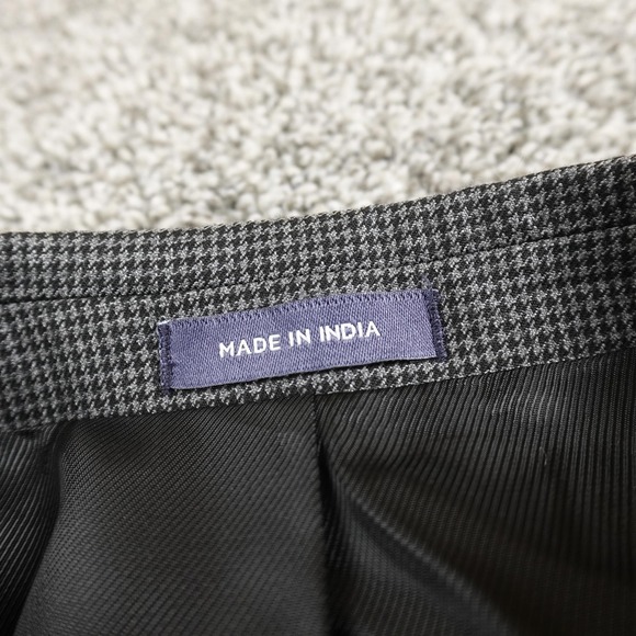 NEW Stafford Blazer Mens 42R Gray Check Wool Classic Fit Sport Coat Jacket Suit - Picture 5 of 16